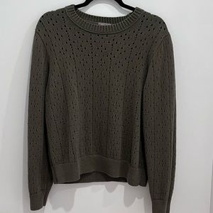 Point Sur Olive Colored Knit Crewneck Sweater Size XXL